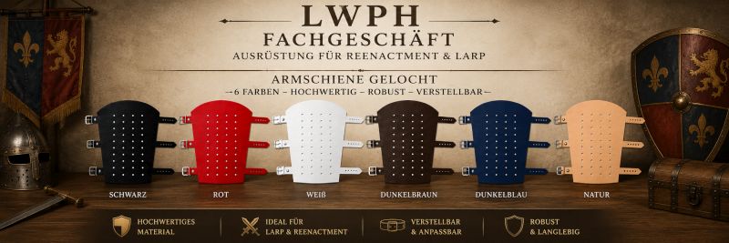 Gelochte Leder Armschiene Armstulpe in 6 Farben LWPH