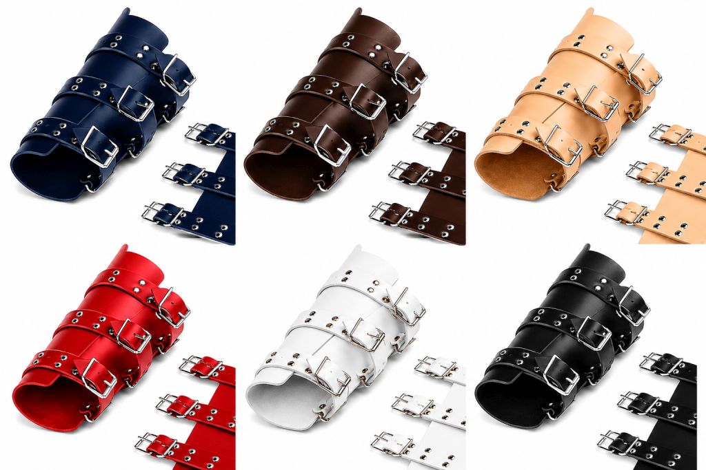Echtleder Armschienen Armstulpen mit 3 Riemen in 6 Farben von LWPH