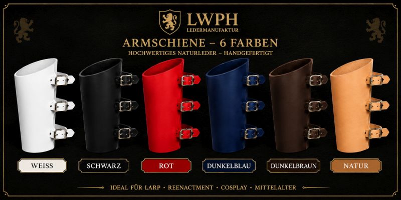 Leder Armschiene Armstulpe aus Echtleder in 6 Farben LWPH-Banner