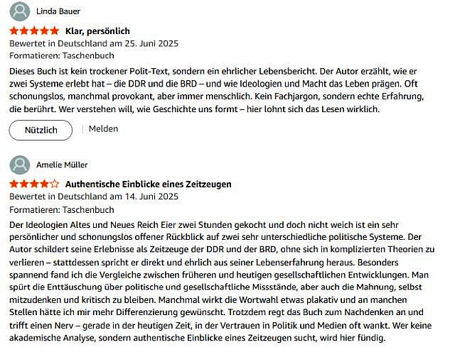 Amazon-Kunde-Rezensionen 5 und 4 Sterne