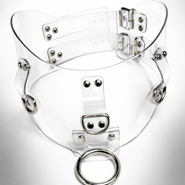 Designer Halskorsett transparent glasklar mit 3 Ringen