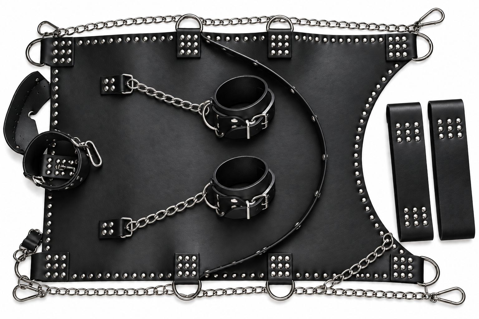 Rundbogen-Ledersling-Set schwarz mit Zubehör