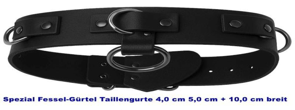 BDSM Bondageriemen Lederriemen BDSM Taillengürtel 4 und 5 cm breit Neu auch die extra Breiten Taillengurte 10,0 cm 6 Farben auch Natur mit Klemmschutz und zweidrittel-Lochung.