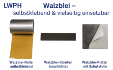 Banner mit Abbildungen von Walzbleifolien