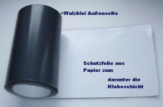 universelles Walzblei 100 cm x 50,0 cm x 1,0 mm stark Bleifolien einseitig selbstklebend mit Schutzfolie