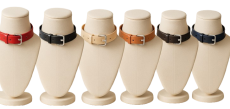 LWPH Lederriemen / Lederhalsband 2,0 × 50 cm – Echtleder in 6 Farben mit Rollschnalle
