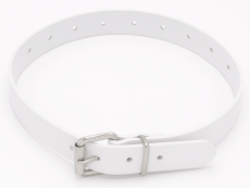 Weißes LWPH Lederhalsband aus feinem Echtleder mit silberner Schnalle