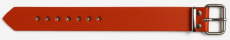 Aus echten Leder rot ca.3mm stark mit Rollschnalle und Stahlschlaufe
