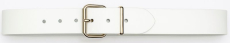weisse Lederriemen mit Rollschnalle und Stahlschlaufe Handgefertigt
