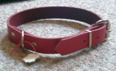 Lederriemen mit D-Ring 60,0 cm lang x 2,5 cm Hundehalsband, Halsbänder in 6 Farben von Lwph