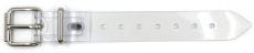 Glasklarer PVC-Riemen 1,1 cm mit Lochung und vernickelter Stahlschlaufe