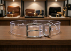 Transparenter PVC-Riemen 4,0 cm breit – glasklar mit Schnalle & Schlaufe