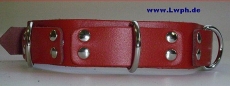 Super Lederhalsbänder mit Nieten, 3,0 cm breit verschweißten Ringen und Rollschnallen-Verschluß und Farbkombinationen