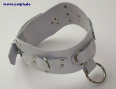 Super Leder-Halsbänder mit Nieten 5,0 cm breit verschweißten Ringen, O-Ring und Rollschnallen-Verschluß und Farbkombinationen