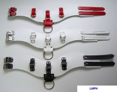 Leder-Halskorsette anatomisch geformt 8,0 cm breit verschweißten D-Ringen, O-Ring doppelten Rollschnallen-Verschluß in Farbkombinationen