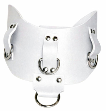 Designer Leder-Halskorsette anatomisch geformt 8,0 cm breit verschweißten D-Ringen, O-Ring doppelten Rollschnallen-Verschluß in Farbkombinationen