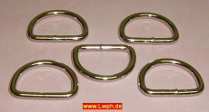D-Ring Halbrundringe vernickelt 25,0 mm x 3,4 mm verschweißt zum Basteln und Werken vom Lwph