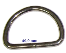 D-Ring Halbrundringe vernickelt 40,0 mm x 4,9 mm verschweißt zum Basteln und Werken vom Lwph