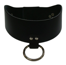 Lederhalsband O-Ring 5,0 cm breit verschweißten Ring, anatomisch geformt Rollschnallen-Verschluß in vielen Farben