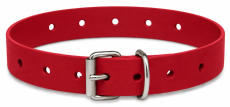 Die roten geschlossenen Lederarmbänder mit Rollschnalle und Schlaufe von LWPH