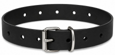 Die schwarzen geschlossenen Lederarmbänder mit Rollschnalle und Schlaufe von LWPH