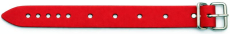Die roten offenen Lederarmbänder mit Rollschnalle und Schlaufe von LWPH