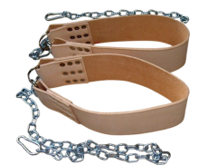 Echt Leder Natur Beinschlaufen nit Ketten und Karabiner von LWPH
