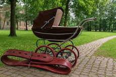 Lederriemen 2,0 cm x 45,0 cm mit doppelter Metallschlaufe in 6 Farben für Nostalgie-Kinderwagen Fixierungsriemen u.v.m.