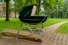 Lederriemen 2,0 cm x 45,0 cm mit doppelter Metallschlaufe in 6 Farben für Nostalgie-Kinderwagen Fixierungsriemen u.v.m.