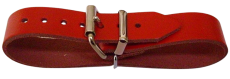 Lederriemen 2,0 cm x 45,0 cm mit doppelter Metallschlaufe in 6 Farben für Nostalgie-Kinderwagen Fixierungsriemen u.v.m.