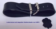 Lederriemen 2,5 cm x 40,0 cm mit doppelter Metallschlaufe in 6 Farben Nostalgie-Kinderwagen Halteriemen, Fixriemen u.v.m.