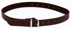Aus echtem dunkelbraunen Leder mit Rollschnalle 20 mm mit Stahlschlaufe und verschiedenen Einstelllochungen