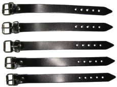 Riemen 1,4 cm x 24,0 cm x 2,0 mm stark schwarz aus beschichteten Spaltleder Schnallenriemen