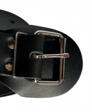 BDSM Bondageriemen 4,0 cm x 50,0 cm mit Klemmschutz und zweidrittel-Lochung Fessel-Riemen Lederriemen von Lwph