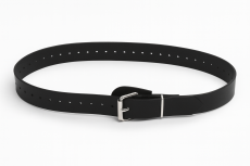 BDSM Bondageriemen schwarz 4,0 cm x 110,0 cm mit Klemmschutz und zweidrittel-Lochung Designer Taillengürtel für Damen und Herren mit Rollschnalle und Schlaufe von LWPH