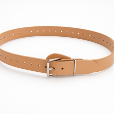 BDSM Bondageriemen natur 4,0 cm x 110,0 cm mit Klemmschutz und zweidrittel-Lochung Designer Taillengürtel für Damen und Herren mit Rollschnalle und Schlaufe von LWPH