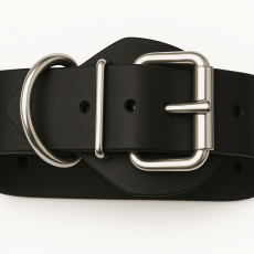 Edler Designer Bondageriemen 4,0 cm x 140,0 cm aus feinem Echtleder Handgefertigt mit D-Ring & Klemmschutz von LWPH