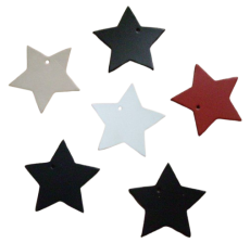 Stern in Natur, Schwarz, Weiß, Rot, Dunkelblau und Dunkelbraun von LWPH