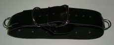 BDSM Taillengurt 5,0 cm x 120,0 cm mit 6 D-Ringen Klemmschutz und zusätzlichen O-Ring Lederriemen von Lwph