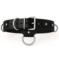 BDSM Taillengurt Leder 5,0 cm x 130,0 cm mit 6 D-Ringen & O-Ring handgefertigt mit Klemmschutz von LWPH Made in Germany
