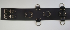 Extra Breit 10,0 cm x 100,0 cm mit 5 D-Ringen 6 O-Ringen BDSM Taillengurt Lederriemen in verschiedenen Farben von LWPH