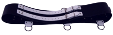 Taillengurt Lederriemen mit 5 D-Ringen, Klemmschutz 10,0 cm breit und Ringen von LWPH