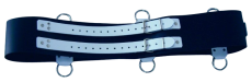 Die Schwarz-weißen 80,0 cm extra breiten 10,0 cm mit 5 D-Ringen 6-O-Ringen BDSM-Taillengurte die echten Lederriemen