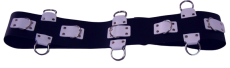 Die Schwarz-weißen 80,0 cm extra breiten 10,0 cm mit 5 D-Ringen 6-O-Ringen BDSM-Taillengurte die echten Lederriemen