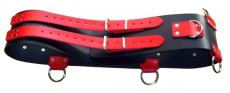 aillengurt Schwarz-Rot 10,0 cm x 120,0 cm mit 5 D-Ringen & 6 O-Ringen
