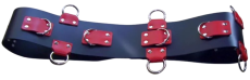 10,0 cm x 140,0 cm mit 5 D-Ringen & 6 O-Ringen BDSM Designer Lederriemen von LWPH
