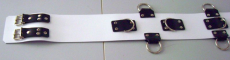 Die weiß-schwarzen 130,0 cm extra breiten 10,0 cm mit 5 D-Ringen 6-O-Ringen BDSM-Taillengurte die echten Lederriemen