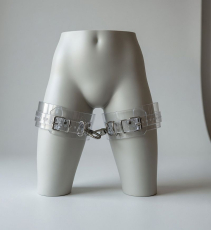 Transparente Oberschenkelfesseln glasklar 6,5 cm in 5 Größen – individuelle Fesselvariationen mit D-Ring & Wirbelkarabiner von LWPH Deutschland
