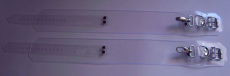transparente Oberschenkelfesseln 1 Pr. mit Durchsicht glasklar 6,5 cm mit D-Ring und Wirbelkarabiner