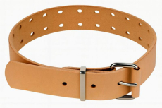 Formschönes neues naturelles Echt-Leder-Halsband mit 30 parallelen Lochungen in Handarbeit gefertigt